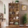 Hommoo 4-Tier Bookcase Cabinet with Adjustable Shelves Brown - 4 of 4