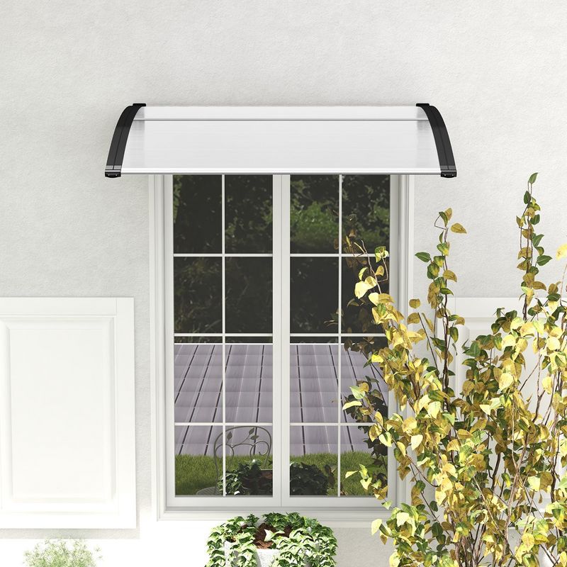 Costway 48" x 40" Window Outdoor Awning Door Canopy Exterior Awning Canopy Black/Grey, 4 of 10