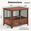 JUJABU Walnut Fluted Wood Dog Crate with Double Door, Decorative Pet House & Side End Table (Small/Medium Dogs) - 3 of 4