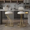 CAVINAS Upholstered Bar Stools Set of 2,Counter Height Chair with Footrest & Round Seat,Armless Chairs for Kitchen Island,Home Bar - 2 of 4