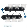 Progress Lighting, Calhoun Collection, 3-Light Vanity Light, Matte Black, Clear Glass, Material: Steel - 3 of 3