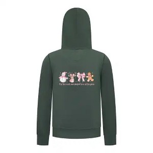 Everyday Kids Christmas Collection Most Wonderful Time Girls Zip up Hoodie – Pink Holiday Sweatshirt - 1 of 4