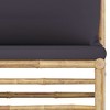 vidaXL 4 Piece Patio Lounge Set with Dark Gray Cushions Bamboo - 4 of 4