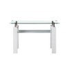 Okak Modern Console Table with Tempered Glass Top, Entryway Table with Storage Shelf, Accent Table for Living Room, Hallway, Foyer, White - 4 of 4