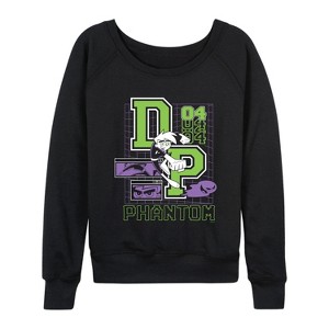 Women's - Danny Phantom - Dark Digital Jersey Lightweight French Terry Wide Neck Long Sleeve Graphic Shirt - 1 of 4