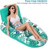 Jasonwell Inflatable Pool Float for Adults — Lounger Raft with Cup Holders, Floating Chair for Pool, Lake & Beach - Tropical Green - 2 of 4
