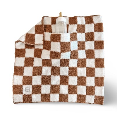 Zalamoon Mini Checkered Security Pocket Baby Blanket With Pocket To Hold Your Baby's Favorite Toy, Snack or Pacifier