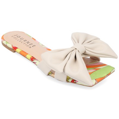Journee Collection Womens Kealla Slip On Slide Flat Sandals