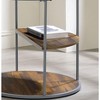 Unique Industrial Style Half Shelves 1pc End Table Gray And Walnut Finish With Three Shelves Powder Coated Frame Coffee Table-Not Included - 4 of 4