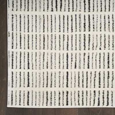 Nourison Cozy Modern Abstract Indoor Area Rug Ivory Black 3'11"x5'11"