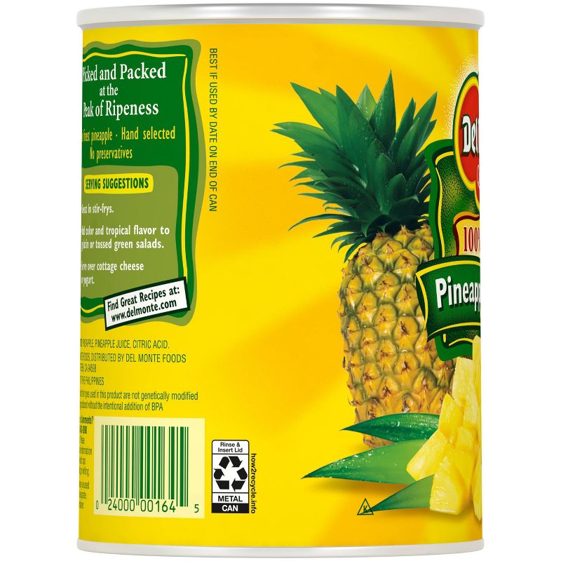 Del Monte Pineapple Chunks in 100% Juice 20oz, 5 of 6