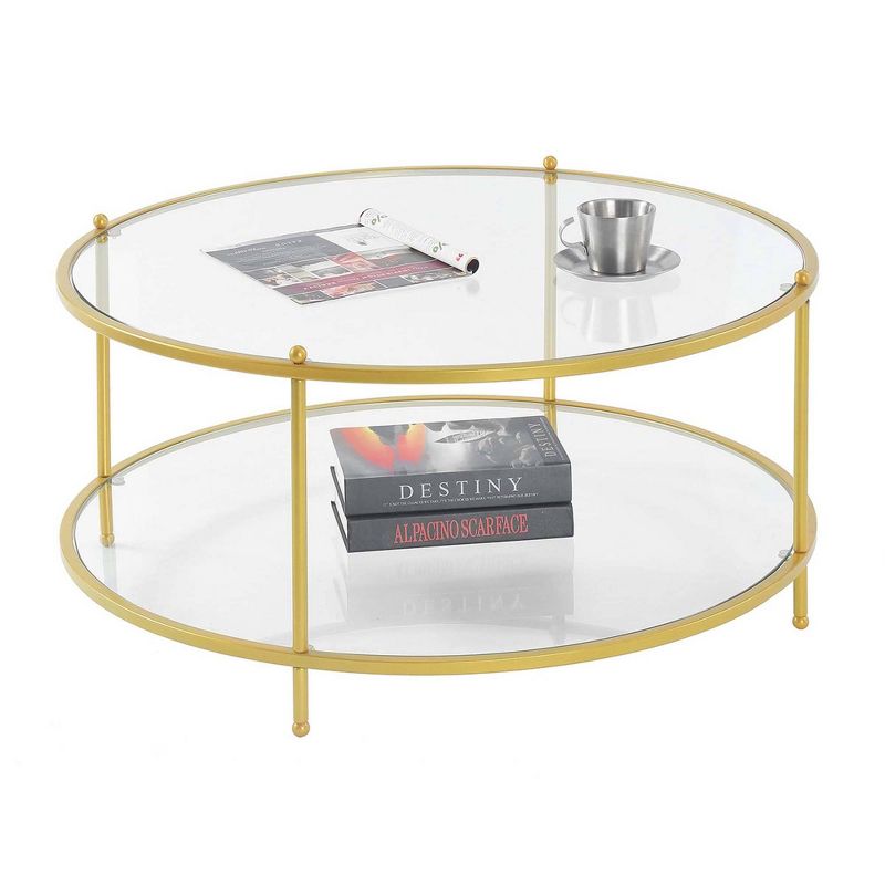 Royal Crest 2 Tier Round Glass Coffee Table - Johar Furniture, 3 of 6