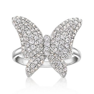 Ross-Simons 1.60 ct. t.w. CZ Butterfly Ring in Sterling Silver Size 5 - 1 of 4