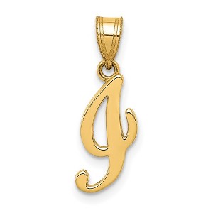 Black Bow Jewelry 14k Yellow Gold, Mimi Collection, Small Script Initial I Pendant - 1 of 4