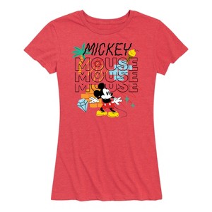 Women's - Disney - Mickey Mouse Repeat Short Sleeve Graphic T-Shirt - 1 of 4