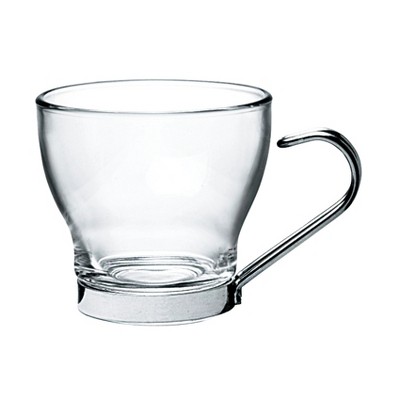 Bormioli Rocco Verdi Glass 7.5 Ounce Cappuccino Cup With Stainless Steel  Handle : Target