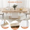 Zevemomo 63"-78.7" Expandable Farmhouse Table, 6-10 Seater Wooden Dining Table with Metal Track & Central Base, Oak Finish for Living Room & Home - 2 of 4