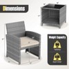 Costway 3 PCS Patio Furniture Set with Tempered Glass Coffee Table & Soft Seat Cushions Gray/Black/White - 3 of 4