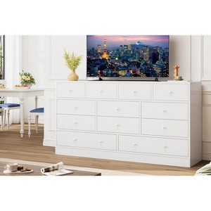 COZONY 12 Drawer Dresser for Bedroom, 61" Wooden Chest of Drawers, Tall Modern Dresser with Metal Rails, Large Storage for Living Room, Hallway - 1 of 4