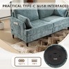 MOONMISS chenille 2-seater wood-legged sofa with LED light, USB charging port and storage bag Living room Bedroom Study room - 3 of 4
