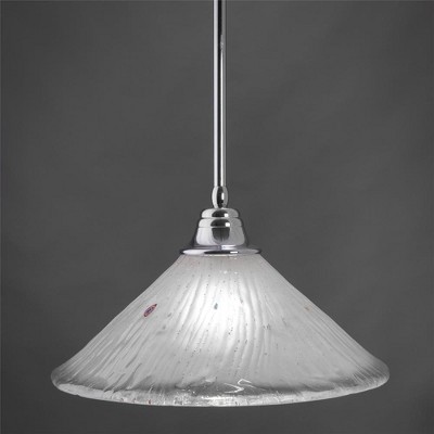 Toltec Lighting Any 1 - Light Pendant in  Chrome with 16" Frosted Crystal Shade