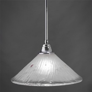 Toltec Lighting Any 1 - Light Pendant in  Chrome with 16" Frosted Crystal Shade - 1 of 1