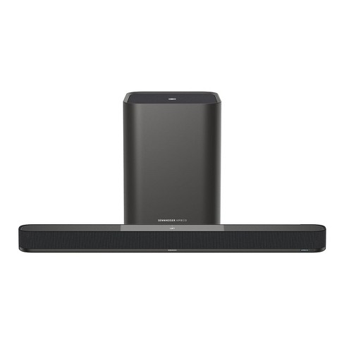 Sennheiser AMBEO Soundbar Plus 7.1.4 Channel Soundbar with Dolby Atmos and  DTS:X with Ambeo Sub 8in 350W Wireless Subwoofer with Bluetooth