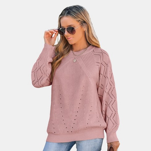 Cutout sleeve outlet sweater