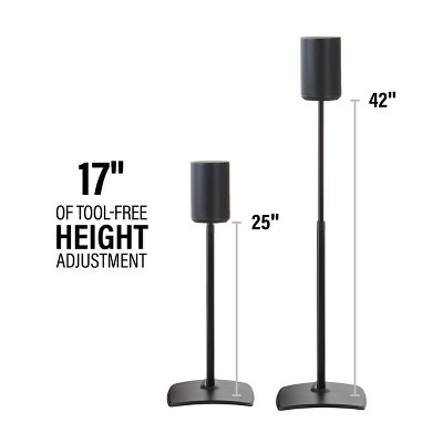 Sanus Black Height-Adjustable Speaker Stands for Sonos Era 100