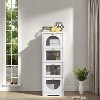 Small Bathroom Cabinet with Drawers, Freestanding Bathroom Floor Cabinet, 11.8 x 11.8 x 33.1 Inches Slim Storage Organizer, White - 2 of 4