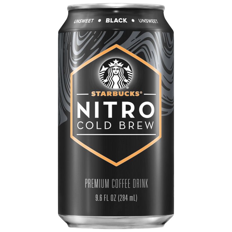 Starbucks Nitro Cold Brew Black Unsweetened Premium Coffee Drink - 9.6 fl oz Bottle, 1 of 5