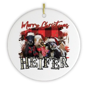 Merry Christmas Heifers Ornament| OrnamentallyYou - 1 of 4