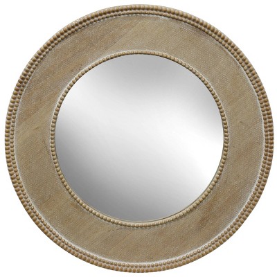 Round Wood Frame Mirror with Beaded Trim Vintage - StyleCraft