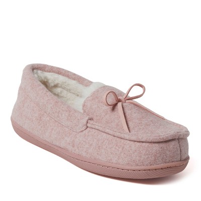 Dearfoams Women's Hayes Soft Knit Moccasin House Shoe Slipper