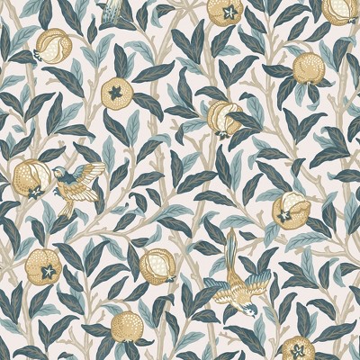 William Morris Bird & Pomegranate Cloudy Blues Wallpaper