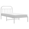 vidaXL Metal Bed Frame with Headboard White 39.4 in.x74.8 in. Twin - 4 of 4