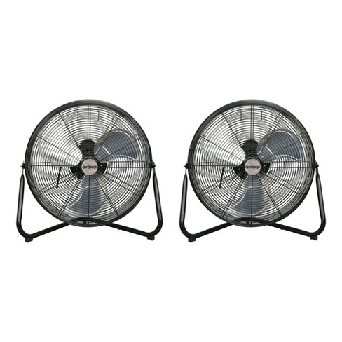 Hurricane Pro Series 20 Inch High Velocity Metal Orbital Wall Floor Fan  With 3 Adjustable Speed Settings And 360 Degree Oscillation, Black (2 Pack)  : Target