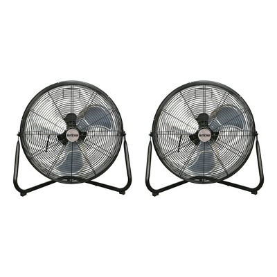 Cyclone 20" 3-Speed Air Circulator Floor Fan – Black, Portable With Wall Mount Option, ETL Listed
