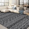 Washable Area Rug Non-Slip Modern Neutral Carpet - Low Pile Stain-Resistant Rug for Living Room, Bedroom, Dorm (Black) - 3 of 4