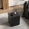 Vynxaria Square Column End Table, 18"H MGO Side Table w/Distressed Finish, Indoor Outdoor Use, Black - 4 of 4