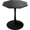 31.5" Modern Octagonal Coffee Table with Marble Print Top & Metal Base, Stylish Accent Table for Living Room, Dining Area & Kitchen - 2 of 4