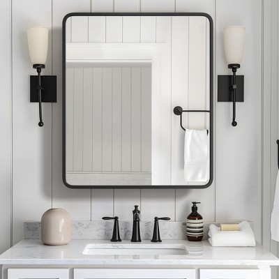 Lirago Bathroom Vanities Medicine Cabinet Mirror 30*24 Black