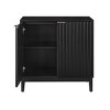 Okak Modern Storage Cabinet, Entryway Cabinet with 2 Doors, Decorative Cabinet for Living Room, Office, Entryway, Black - 4 of 4
