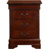 Gulches 3 Drawer Nightstand Warm Cherry Finish, 29"H x21"W x16"D, Ready to Use, Sturdy Construction - 4 of 4