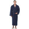 Arus Men's Mid-Calf Turkish Terry Cotton Robe, Shawl Collar Bathrobe - 2 of 4