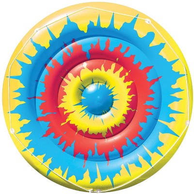 Swimline 67" Tie-Dye Island Novelty Circular Inflatable Swimming Pool Lounger Float - Yellow/Blue