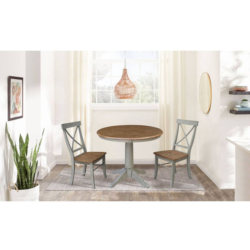 36" David Round Top Pedestal Table with 2 X Back Chairs - International Concepts, 3 of 6