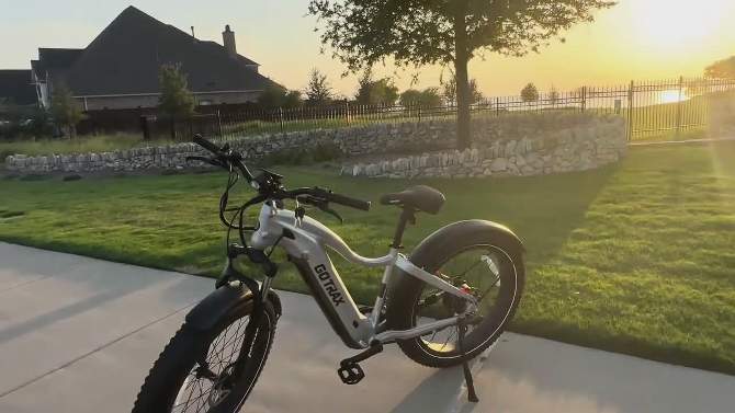 GOTRAX Adult Fat Tire 26&#34; Step Over Electric Hybrid Bike - Silver, 2 of 10, play video