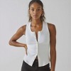 Knit & Lounge Women’s Ribbed Button-Down Tank Top Scoop Neck Fitted Silhouette Everyday Essential Layering Sleeveless Tee - 4 of 4