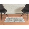 HomeRoots 2' X 3' Green Gray And Ivory Abstract Distressed Stain Resistant Area Rug - 2 of 4